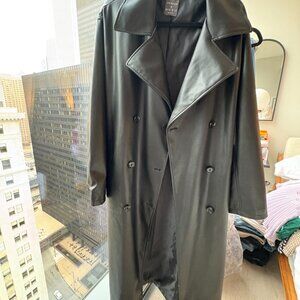 Faux Black Leather Oversized Trench - Primark